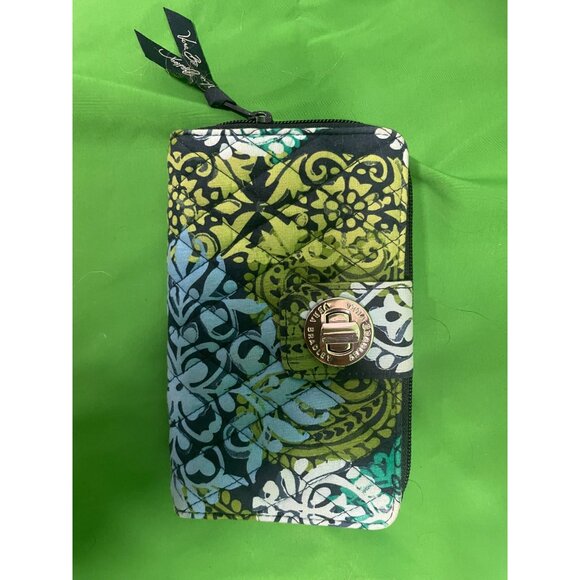 Vera Bradley TRIPLE ZIP HIPSTER CROSSBODY Purse & Turnlock Wallet Caribbean Sea - Picture 3 of 13